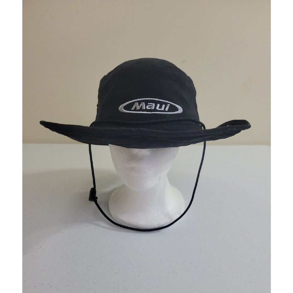 Hawaiian Headwear Maui Black Summer Hiking Fishing Bucket Hat Men's Size Medium‎